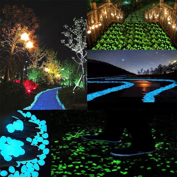 Garden Luminous Glowing Stone Glow In The Dark Pebbles