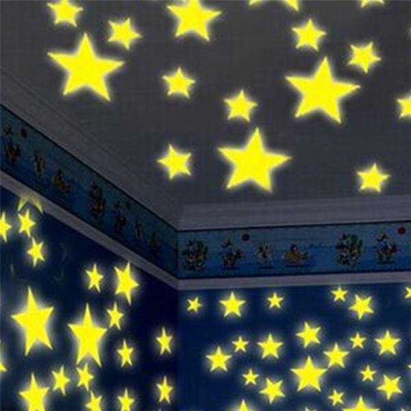 Kids Bedroom Fluorescent Glow In The Dark Stars Wall Stickers