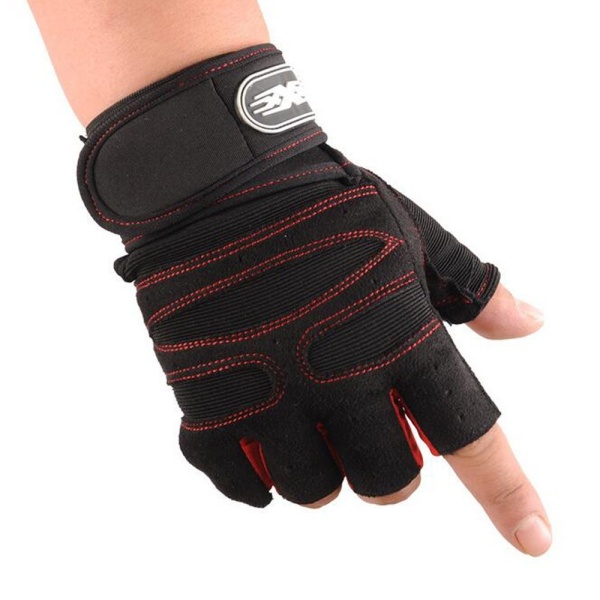 Men's Half Finger Fitness Gloves with Silicone Pads