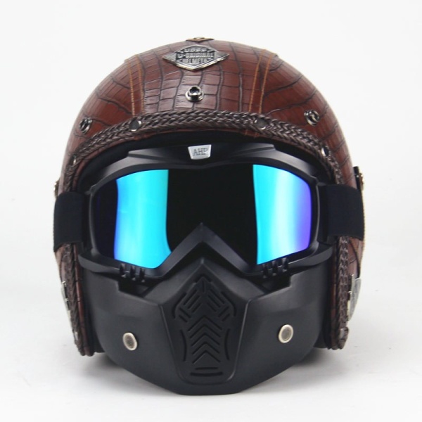 Vintage Motorcycle Helmets with Various Designs