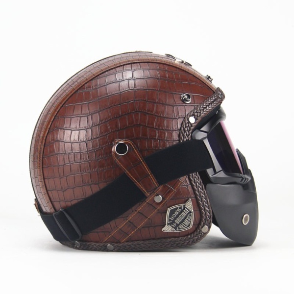Vintage Motorcycle Helmets with Various Designs