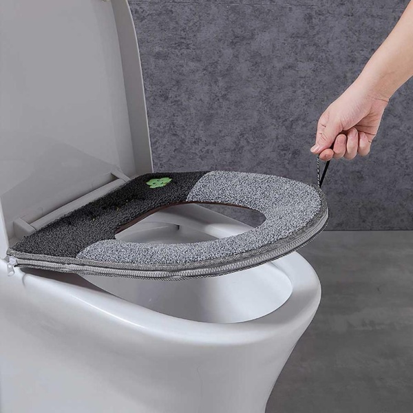 Winter Plush Soft Toilet Seat Cover With Handle