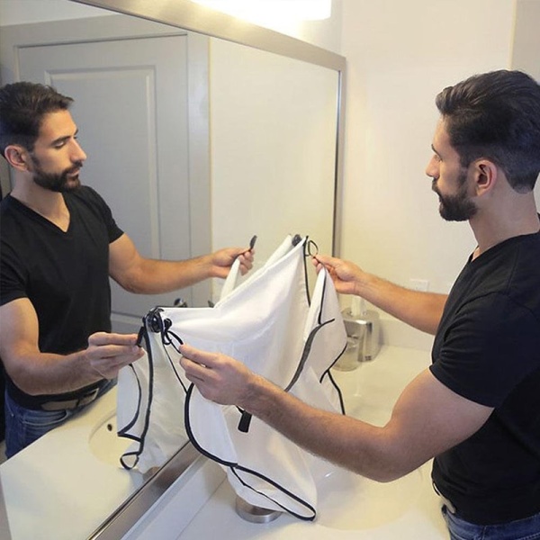 Beard Shave Apron Bib Trimmer Razor Holder