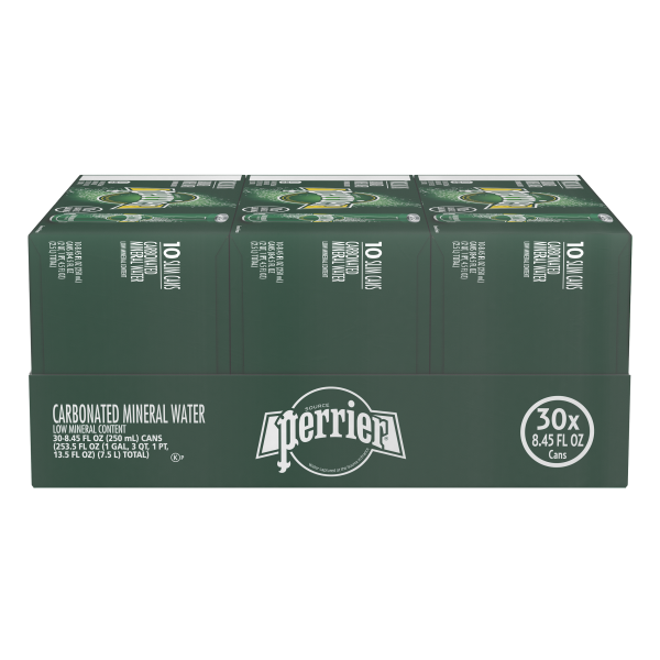 Perrier Carbonated Mineral Water, 8.45 fl oz. Slim Cans (30 Count)